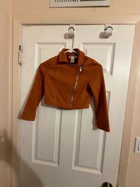 Love to Be Loved Girls Faux Suede Moto Jacket Brown Size 10